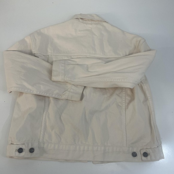 We The Free Jean Jacket Free People Womens XS Cream Denim Trucker Button Front - Picture 6 of 15